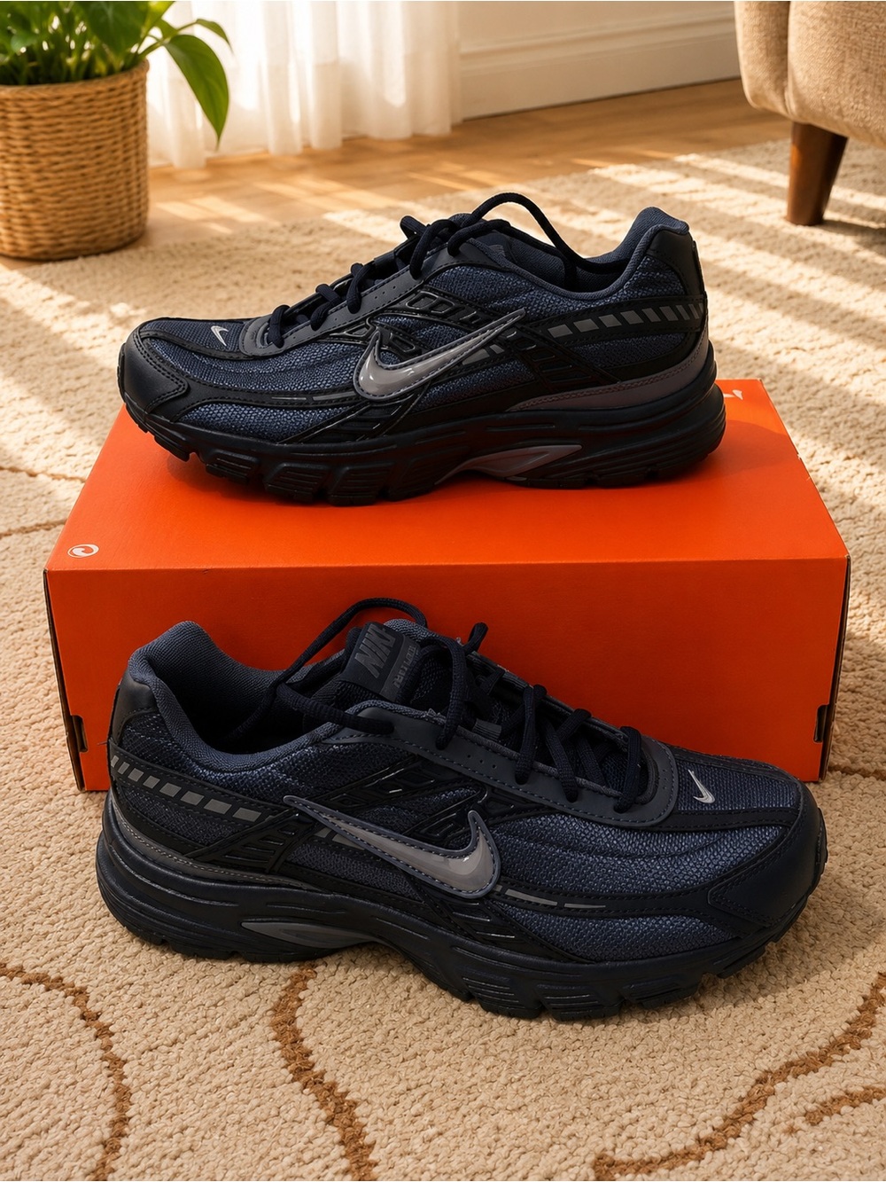 Nike Initiator Breathable Blue Support Low top Chunky Sneakers 394055-401 Mens